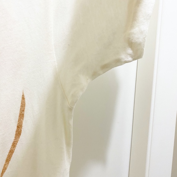 Wildfox Baby Cheetah and Claw Sparkle Tee Sheer Off White XS - Picture 8 of 13